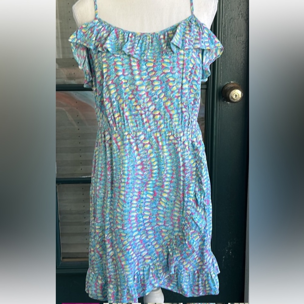 Lilly Pulitzer Kalen Clam Patterned Ruffle Dress extra Small